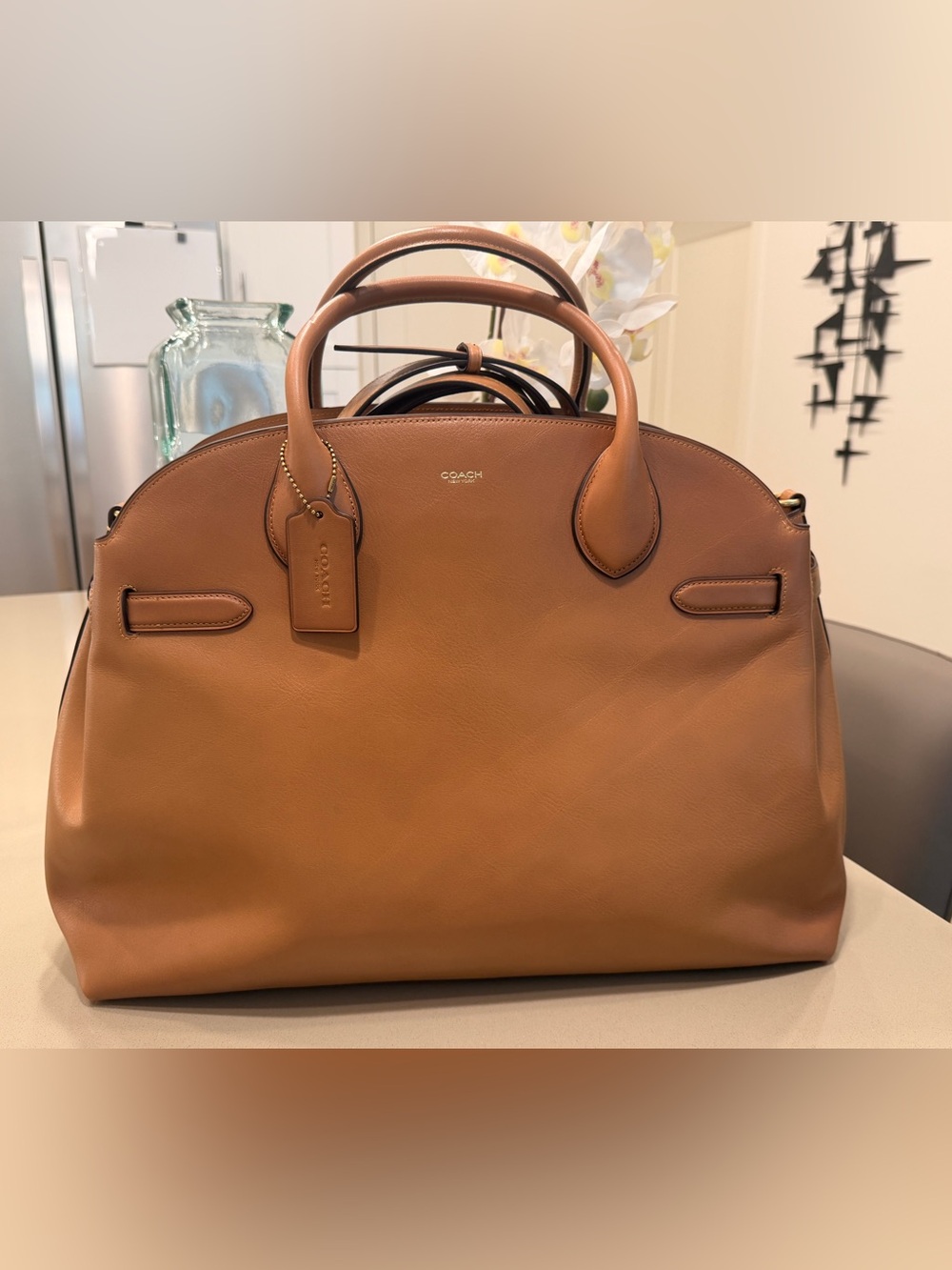 RARE Coach Empire Carryall Bag 48 in Honey Brown Natural Full Grain Leather NWT - Picture 1 of 5